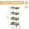 4-Tier Acrylic Rolling Storage Cart, Rolling Utility Cart, Kitchen Cart with Wheels for Bathroom, Living Room, Kithcen